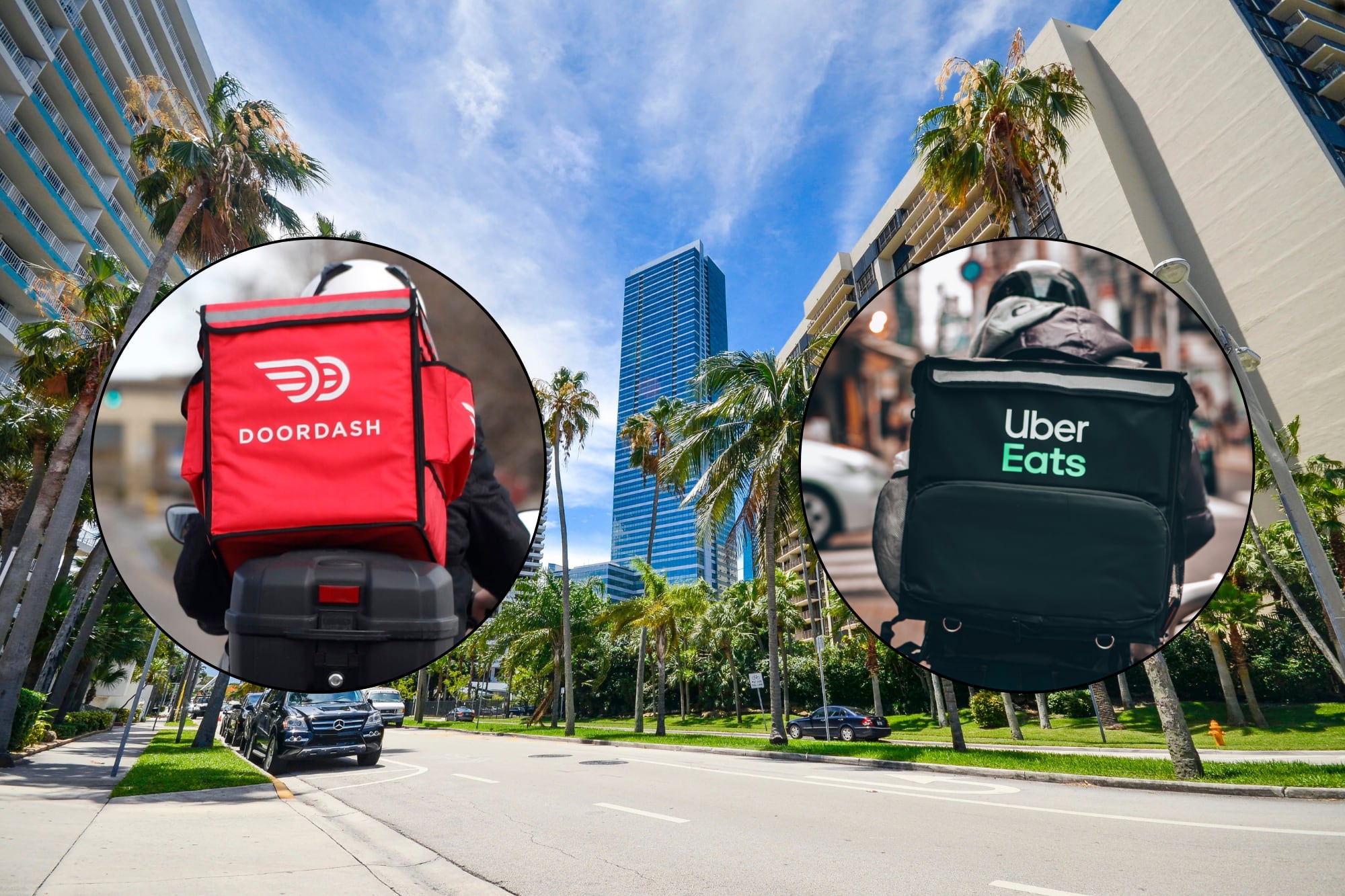 Cuál es la mejor zona de Miami para trabajar con DoorDash y Uber Eats, según la inteligencia artificial​